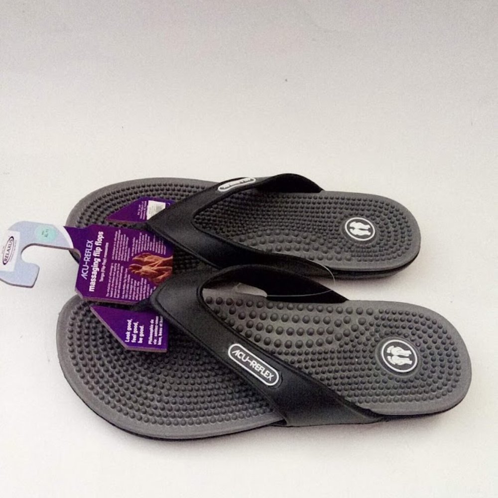 New Acu-Reflex Men's Massaging Flip Flops Size XL-11 44